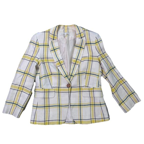 Veronica Beard Schoolboy Shrunken Dickey Plaid Blazer Lined Jacket Sz 8 EUC - Picture 1 of 9